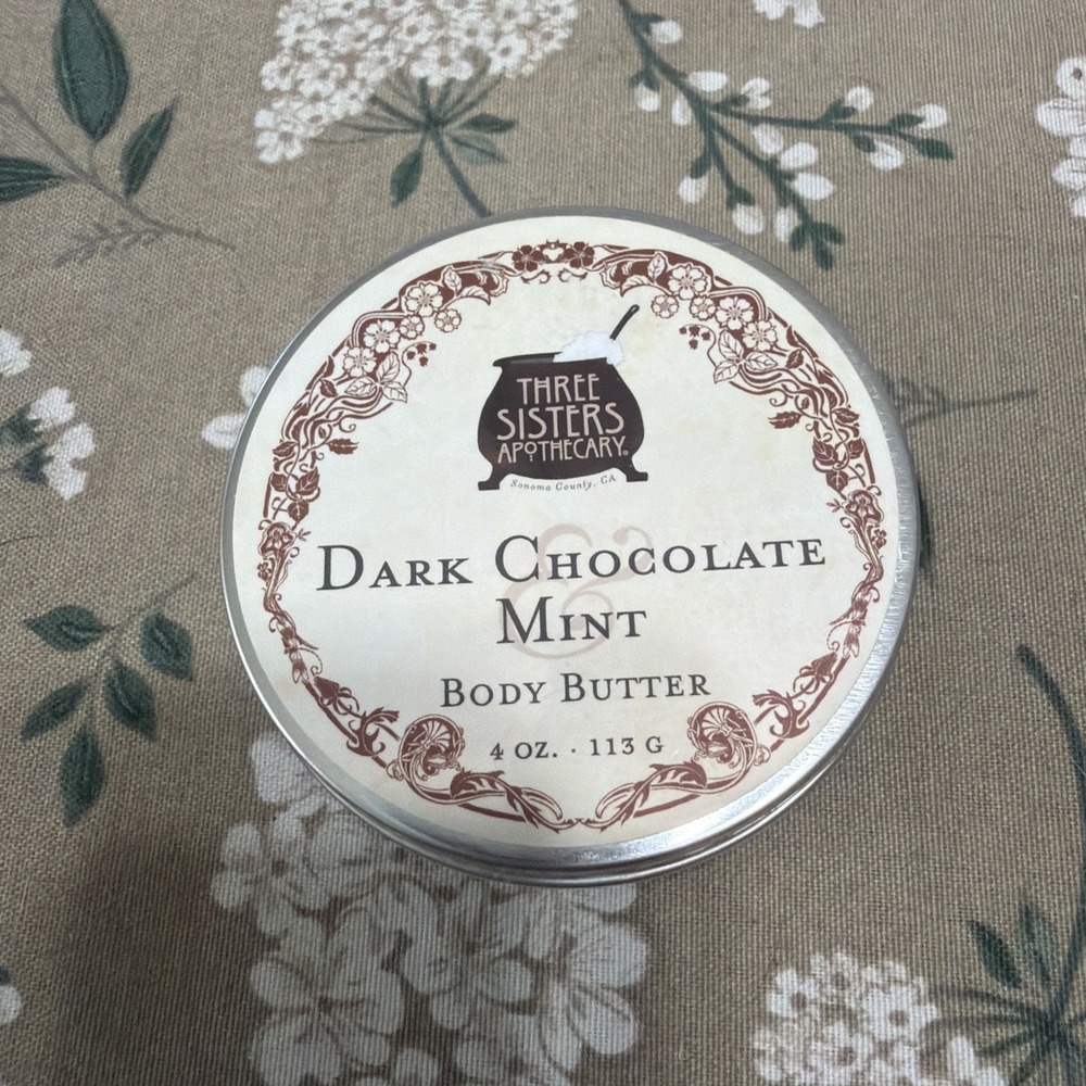 Dark Chocolate Mint Body Butter Sealed Three Sisters Apothecary 4 Oz Made In USA